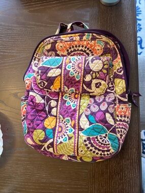 Vera Bradley Purple Quilted Floral Patchwork Backpack